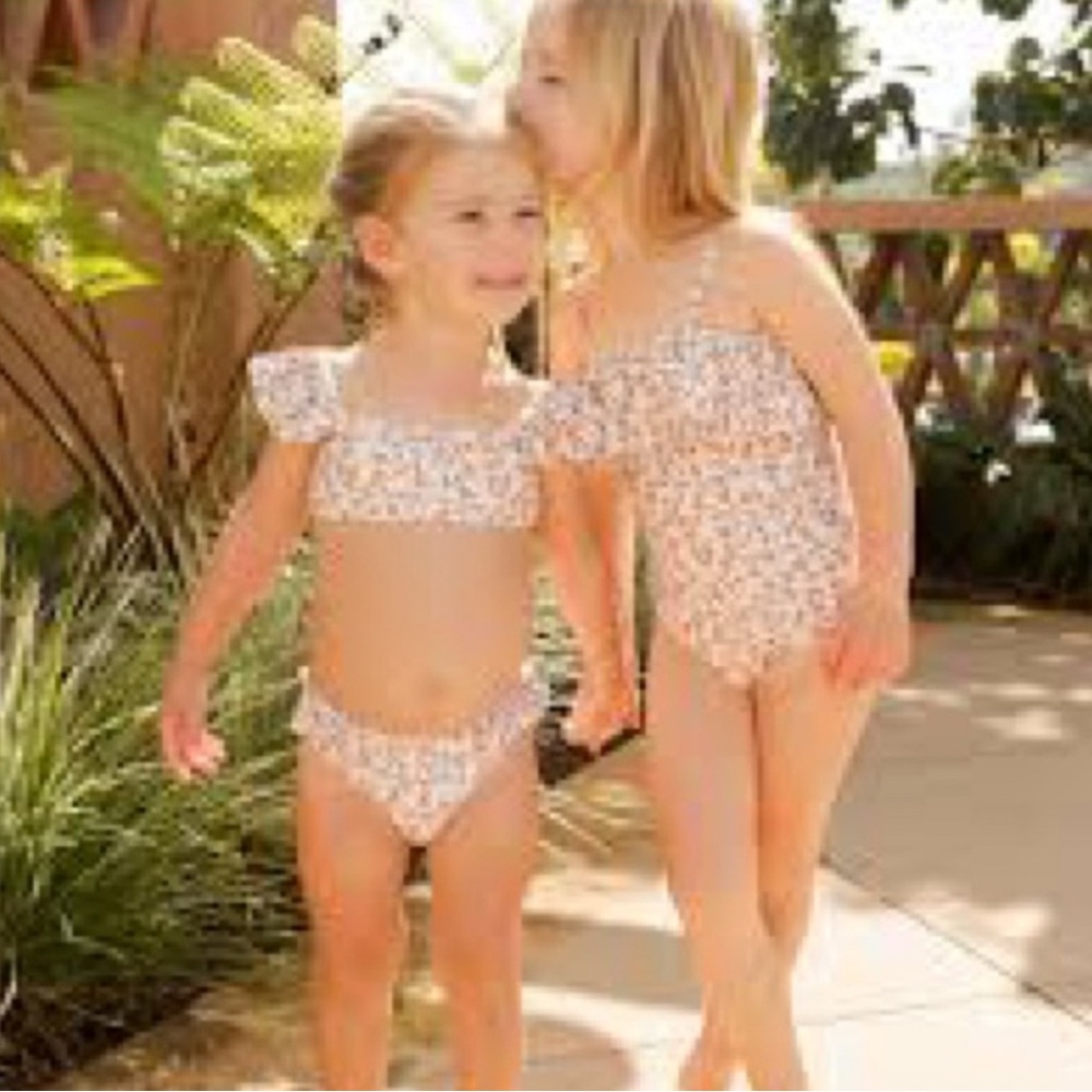NWT - Rylee + Cru Valencia Orange ruffle one piece